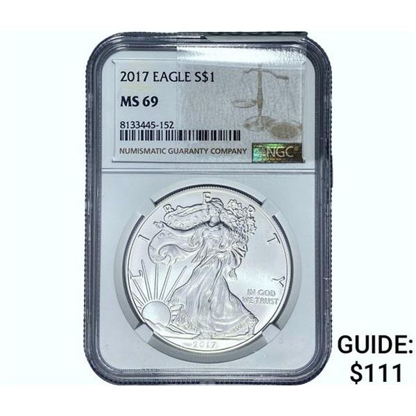 2017 $1 Silver Eagle NGC MS69
