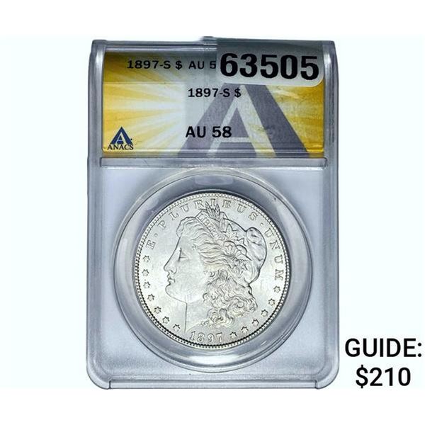 1897-S Morgan Silver Dollar ANACS AU58