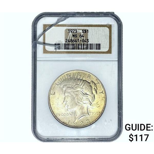 1923 Silver Peace Dollar NGC MS64