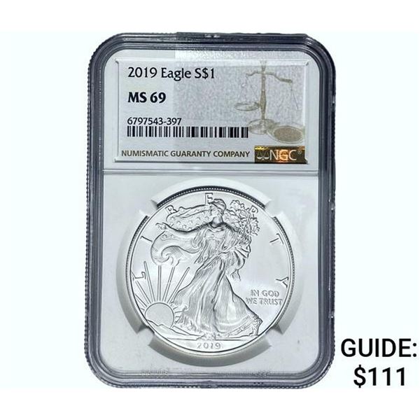 2019 $1 Silver Eagle NGC MS69