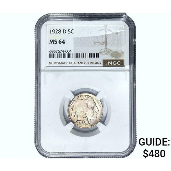 1928-D Buffalo Nickel NGC MS64