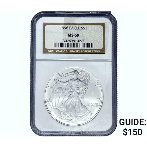 1996 $1 Silver Eagle NGC MS69