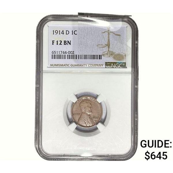 1914-S Wheat Cent NGC F12 BN