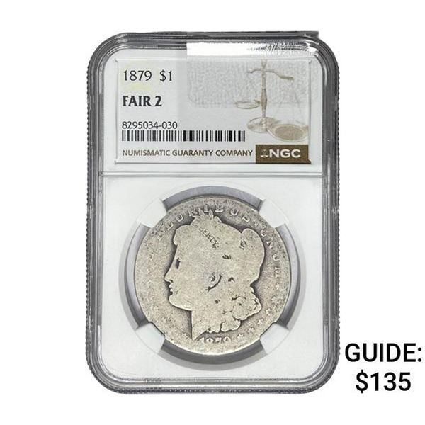 1879 Morgan Silver Dollar NGC F2
