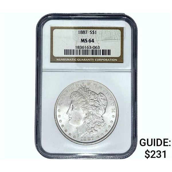 1887 Morgan Silver Dollar NGC MS64