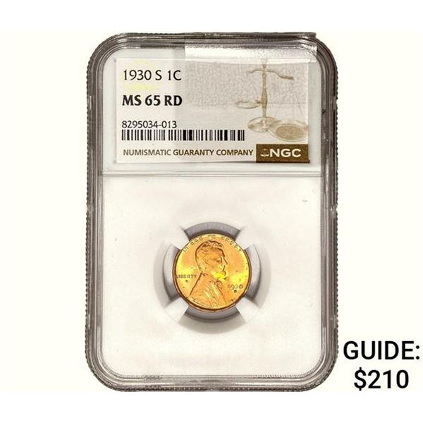 1930-S Wheat Cent NGC MS65 RD