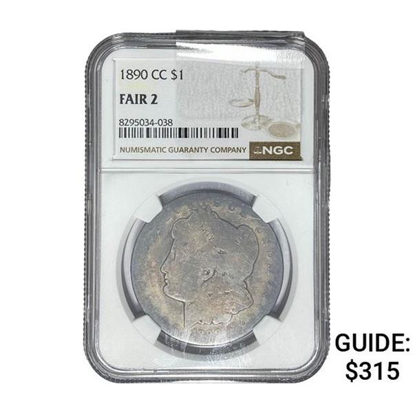 1890-CC Morgan Silver Dollar NGC FAIR 2