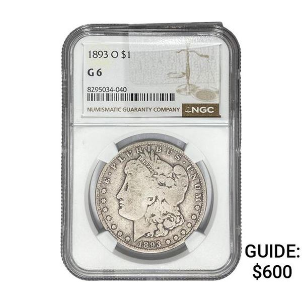 1893-O Morgan Silver Dollar NGC G6