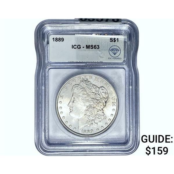1889 Morgan Silver Dollar ICG MS63