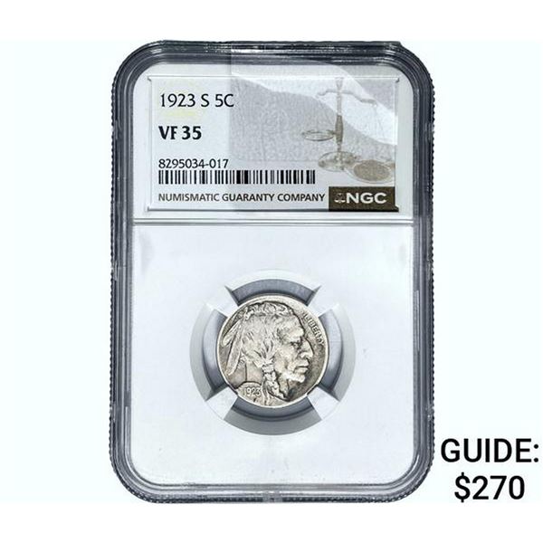 1923-S Buffalo Nickel NGC VF35