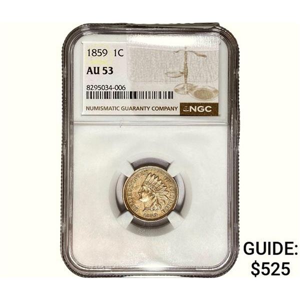 1859 Indian Head Cent NGC AU53