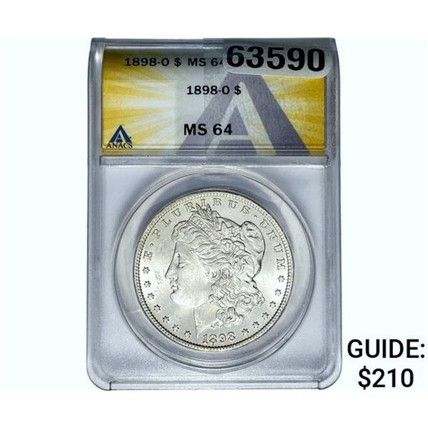 1898-O Morgan Silver Dollar ANACS MS64