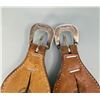 Image 6 : Sterling Maker Marked Tooled Buckle Spur Straps