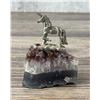 Image 1 : Pewter Unicorn On Amethyst Crystal