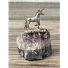 Image 2 : Pewter Unicorn On Amethyst Crystal