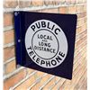 Image 1 : Porcelain Public Telephone Flange Sign