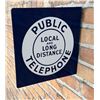 Image 2 : Porcelain Public Telephone Flange Sign