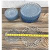 Image 3 : Anchor Hocking Blue Bubble Glass Plates