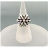 Image 2 : 10K Gold Opal Cluster Cocktail Ring