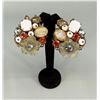 Image 1 : Costume Jewelry Rhinestone Flower Clip On Earrings