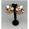 Image 2 : Costume Jewelry Rhinestone Flower Clip On Earrings