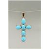 Image 1 : 14k Gold Turquoise Cross Pendant