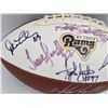 Image 2 : St. Louis Rams Team Autographed Official White Logo Football With 8 Signatures Inc. Marshall Faulk