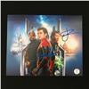 Image 1 : TRIPLE SIGNED SPIDERMAN 8X10 HOLLAND, JACKSON AND GYLLENHAAL - KB COA
