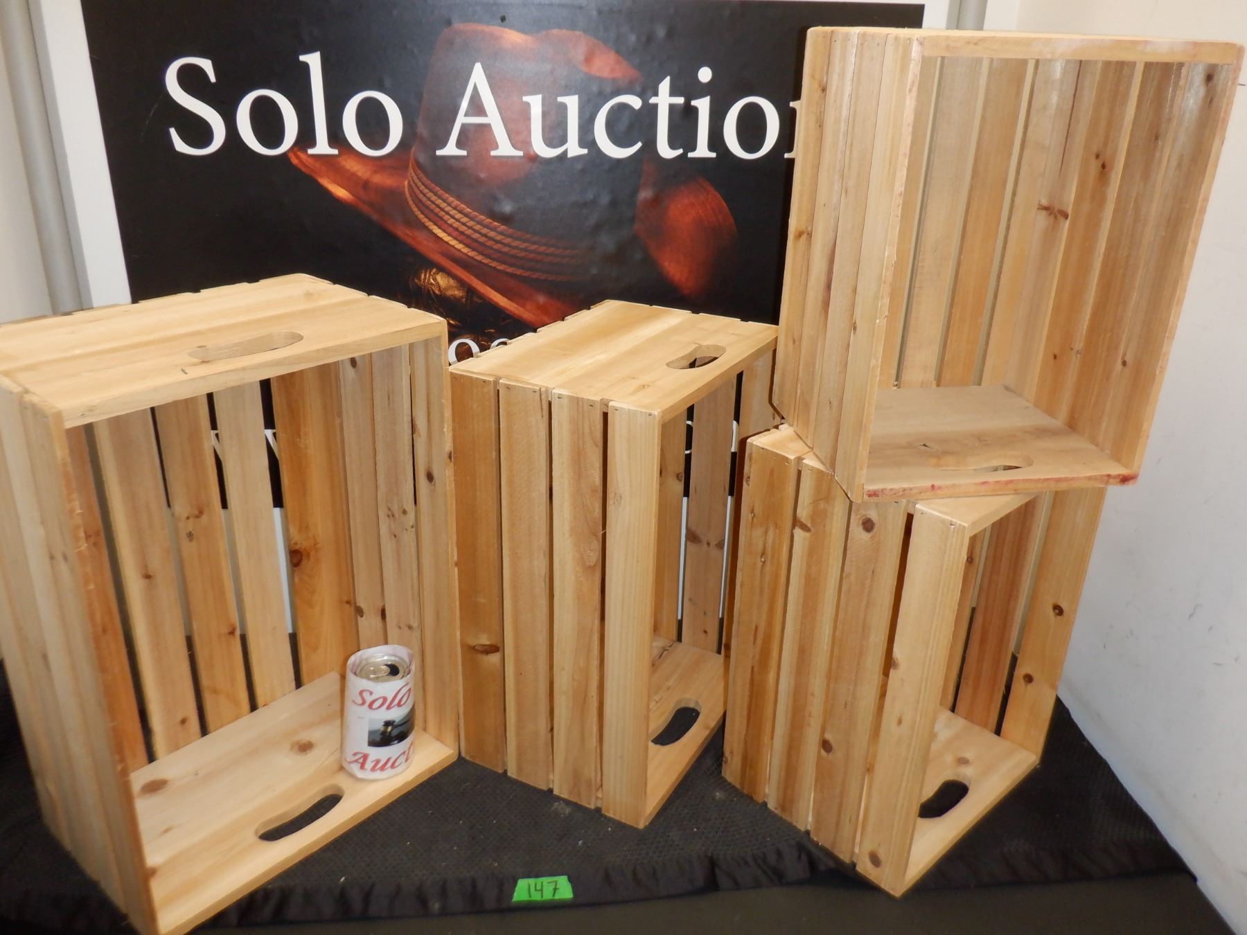 4 Stacking crates that all fit into one another. Perfect for store displays