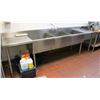 Image 1 : QUEST 10' STAINLESS STEEL 3-WELL SINK W/ FAUCET &