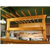 Image 1 : LARGE OAK WOODEN BAR SURROUND W/ GLASS HANGERS,