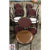 Image 1 : 9 LEATHERETTE / FABRIC METAL FRAME DINNING CHAIRS