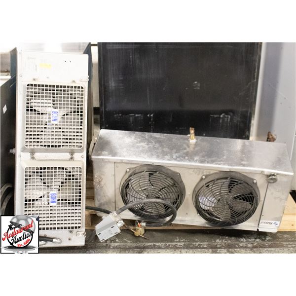 TWO ASSORTED WALK IN COOLER FANS