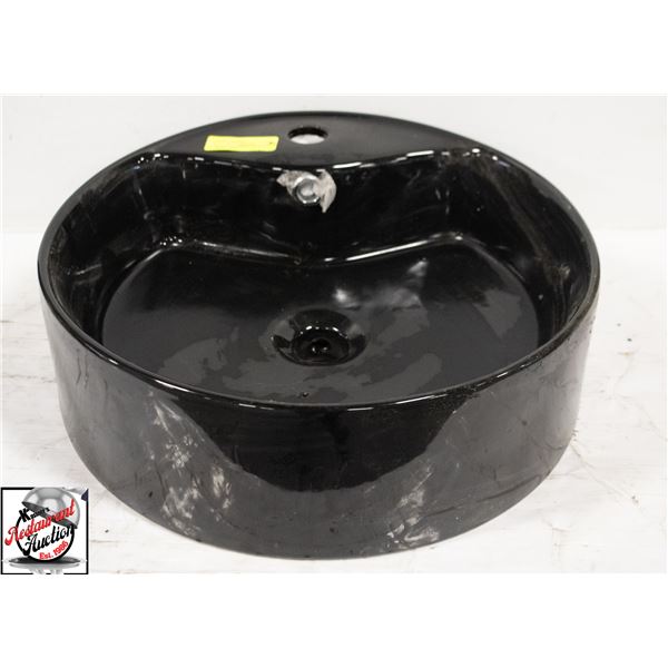 BIANCO 18" DIAMETER BLACK VESSEL SINK