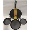 Image 1 : NEW 4 PIECE CAST IRON PAN SET - FOUR SIZES