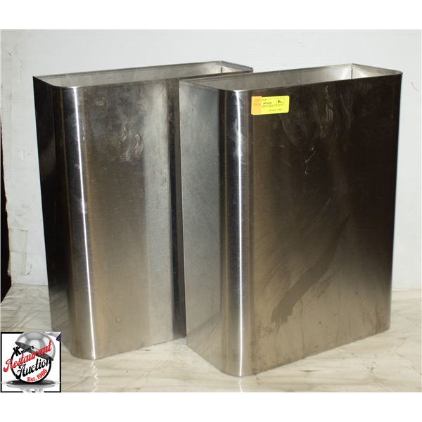 2 S/S WALL MOUNT BINS 6" X 14" X 18"