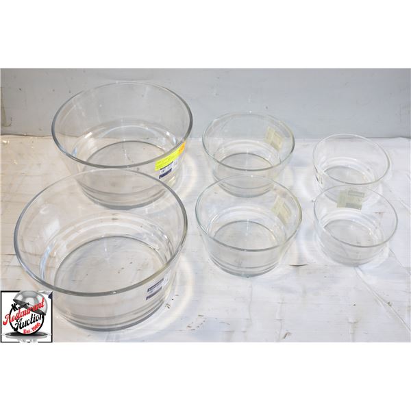 SET OF 6 GLASS LUMINARC GLASS BOWLS