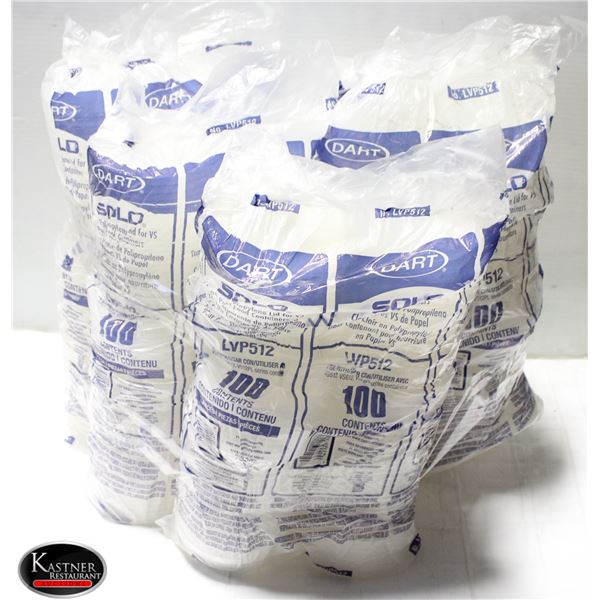 APPROX 500 SOLO LVP512 CLEAR POLY LIDS FOR PAPER