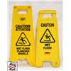 Image 1 : 2 CAUTION WET FLOOR SIGNS W/ ENGLISH & FRENCH