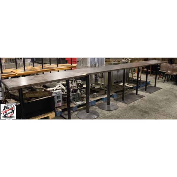 LOT OF 4 54" RECTANGULAR WOODEN TABLE 24X54X42