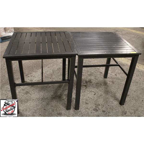 LOT OF 2 29.5" SQUARE METAL TABLE 29.5X29.5X33