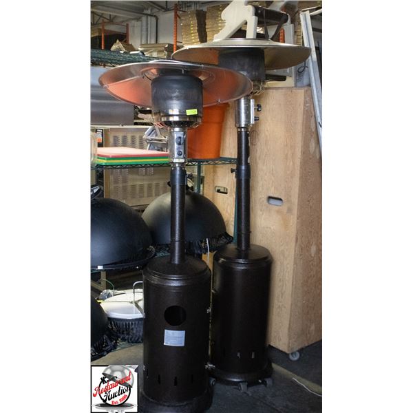 TWO PROPANE PATIO HEATERS