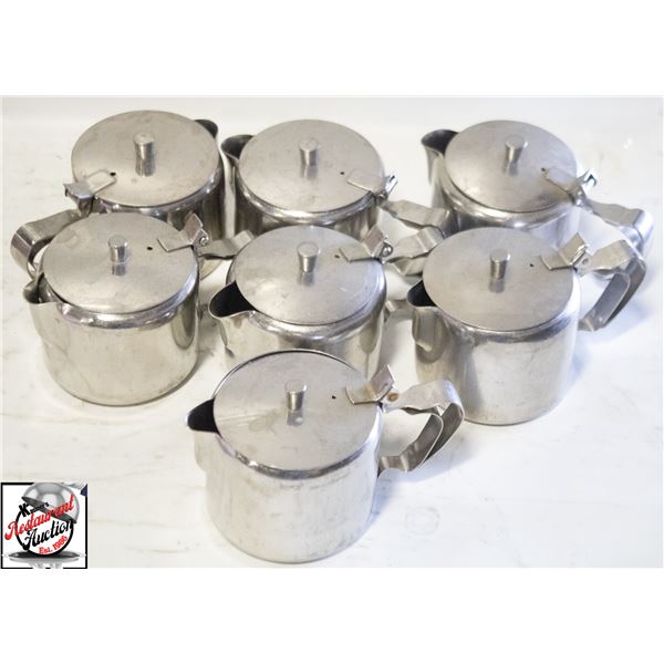 7 - STAINLESS STEEL 1 CUP TEA POTS