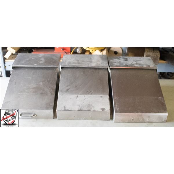3 - STAINLESS STEEL STEAM TABLE COVERS