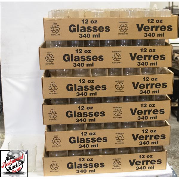 12 OZ 340 ML WATER GLASSES 6 FLATS OF 42