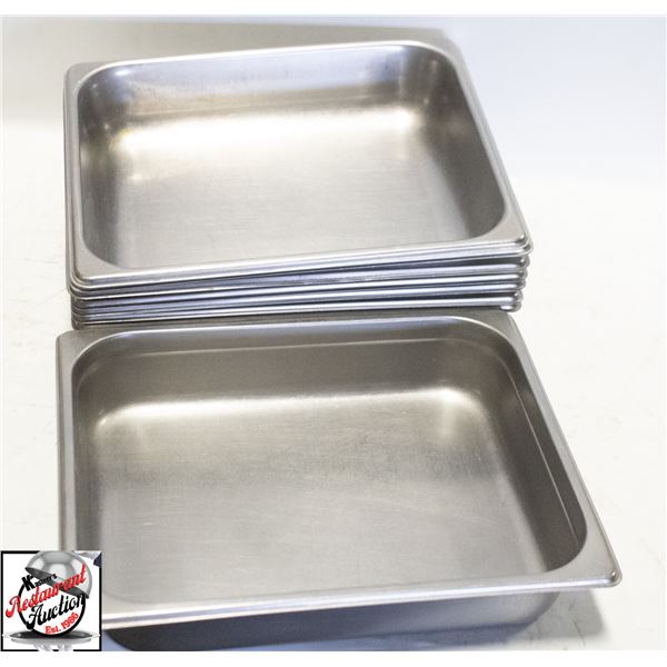 7 - HALF SIZED 2.5" DEEP S/S INSERTS