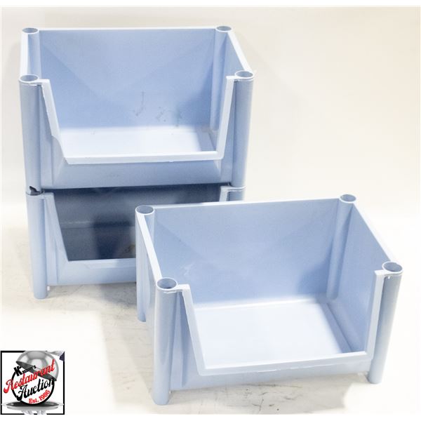 3 - PLASTIC ORGANIZERS 12" X 8" X 9" DEEP