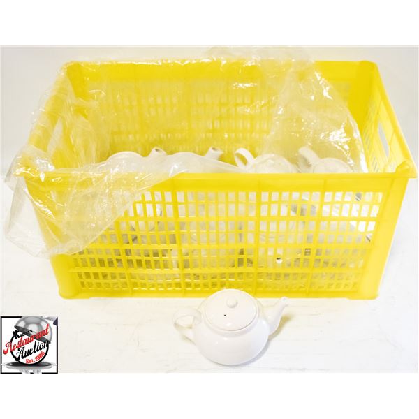 10 - 1 CUP WHITE CERAMIC TEA POTS