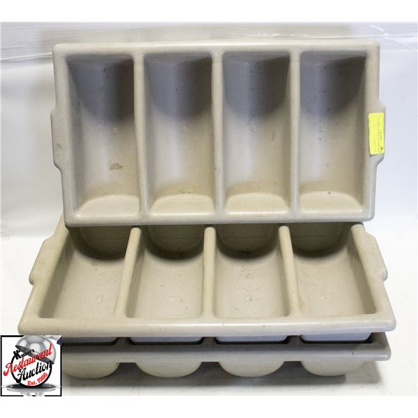3 - 4 SLOT PLASTIC CUTLERY TRAYS
