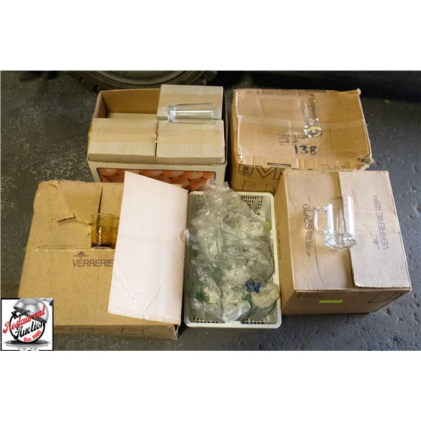 ASSORTED GLASSWARE, INCLUDES